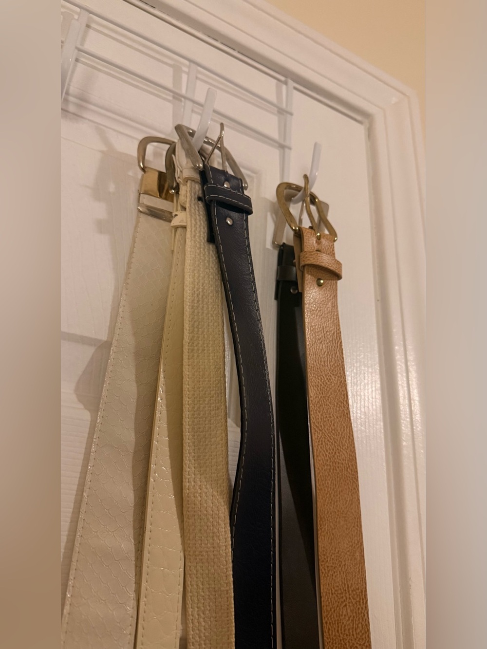 Home Accents Leather Belt Set in Cream, Navy, Black, cream and Tan
